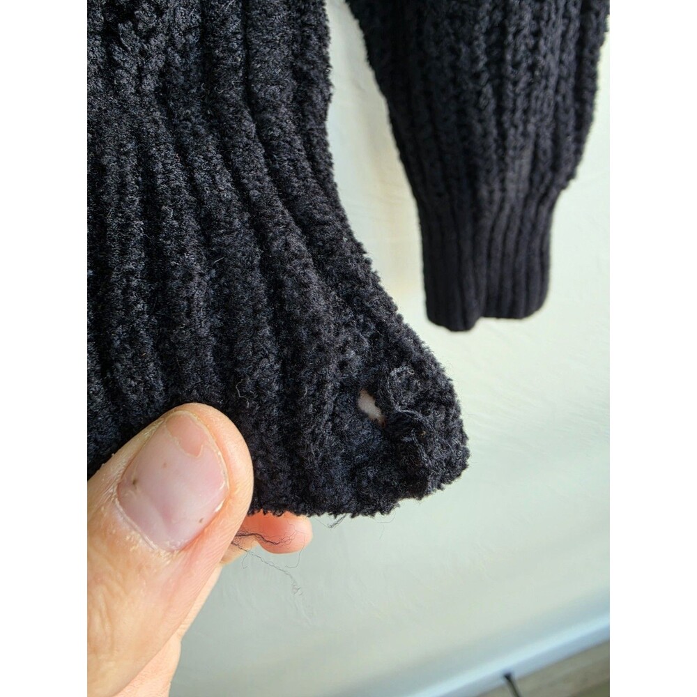Wilfred Aritzia Black Essential Chenille Knit Pullover Sweater Size XS Holiday - Picture 5 of 10